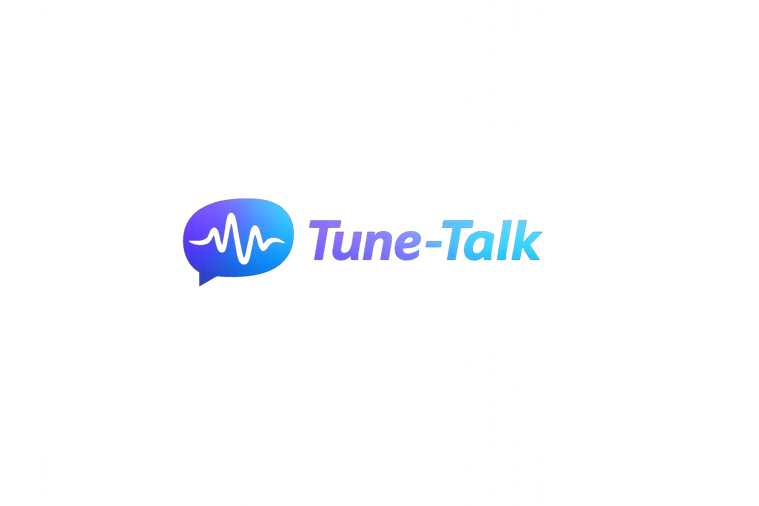 Tune-Talk logo featuring a speech bubble with an audio waveform symbolizing voice and music communication